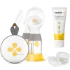 Medela Stillset Elektrische Doppel-Milchpumpe Swing Maxi, Einweg-Stilleinlagen 60 Stück, Brustwarzensalbe Purelan 37g 5